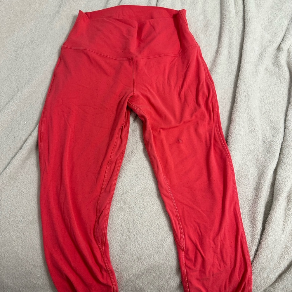 LULULEMON LEGGINGS CORAL PINK SIZE 8